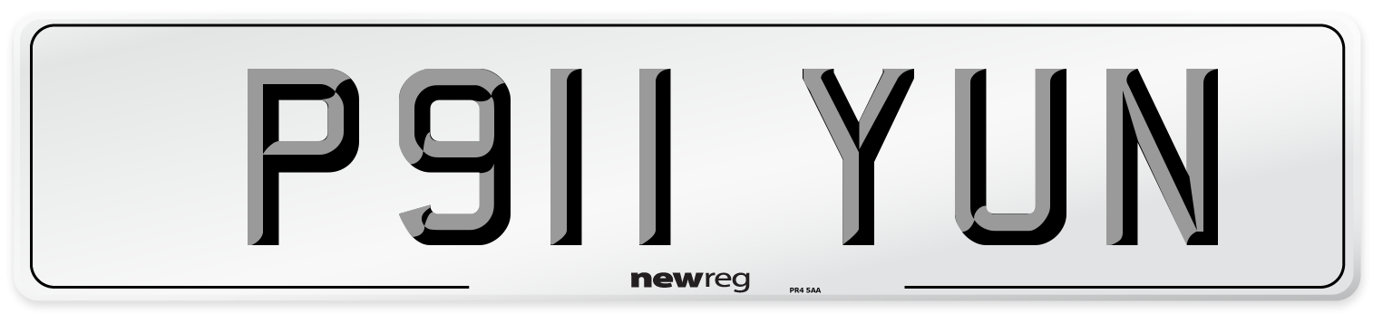 P911 YUN Number Plate from New Reg